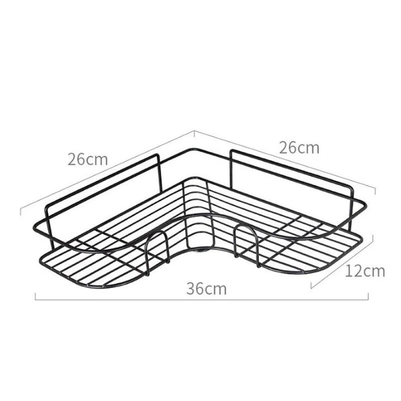 Bathroom Corner Storage Shelves Wall Mounted Rack Shampoo Storage Shelf Cosmetic Holder Metal Shelf